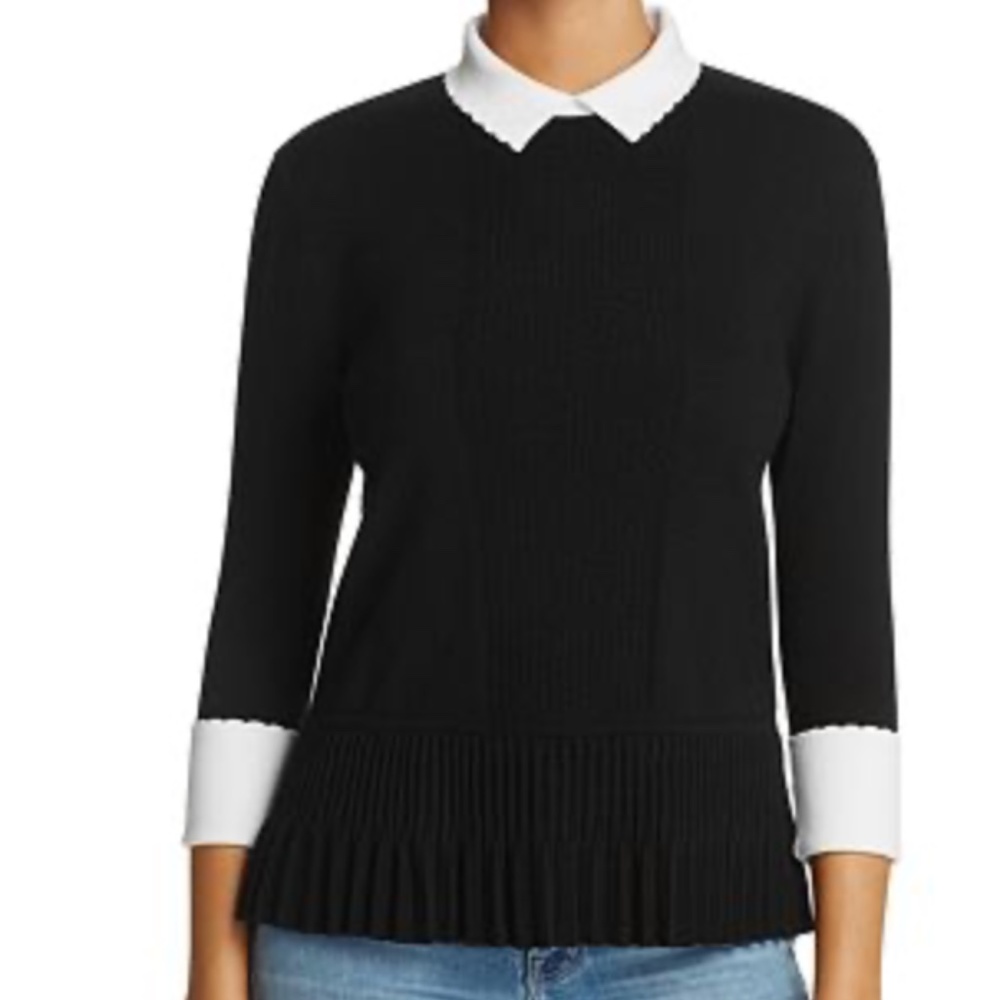 Tory Burch Sabina Collared Merino Wool Sweater